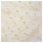 White tubular crin trim with gold trim on a spool