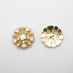 Buttons arranged neatly showing their gold tone setting