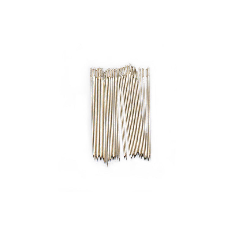 Pack of 30 easy to thread sewing needles in silver