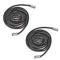 Two black and white nylon hoodie replacement drawstring cords.