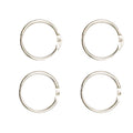 Set of 8 nickel-plated binding O ring hinged book binder rings.