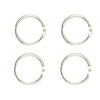Set of 8 nickel-plated binding O ring hinged book binder rings.