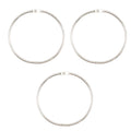 Three hinged binding rings with a 2.5 inch inner diameter.
