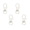 Pack of 4 large metal lobster claw clasps in silver finish.