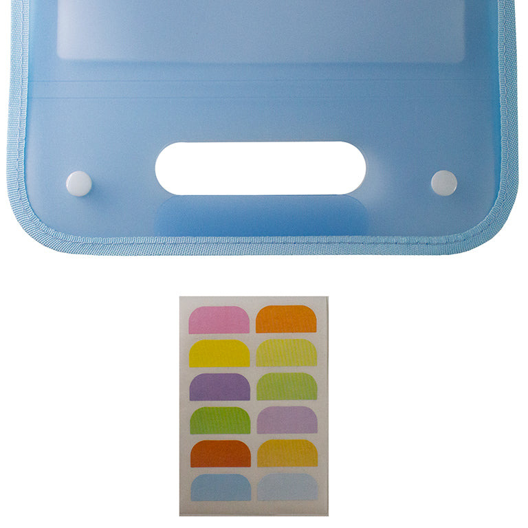 2pcs of Blue Vertical File Folders with 13 Pockets, Document Organizer ideal for Office/School/Library - Top le & Index Stickers Included