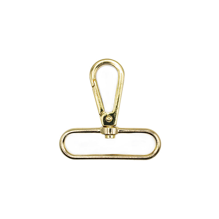 Swivel clasp attached to a bag strap for demonstration.