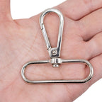 Pack of 2 Large 60x60mm Silver Tone Metal Swivel Clasps for Keychains, bag Straps, Lanyards, DIY Crafts – Rotating Clasps for Sewing and Bag Making, Takes a Strap 50mm Wide