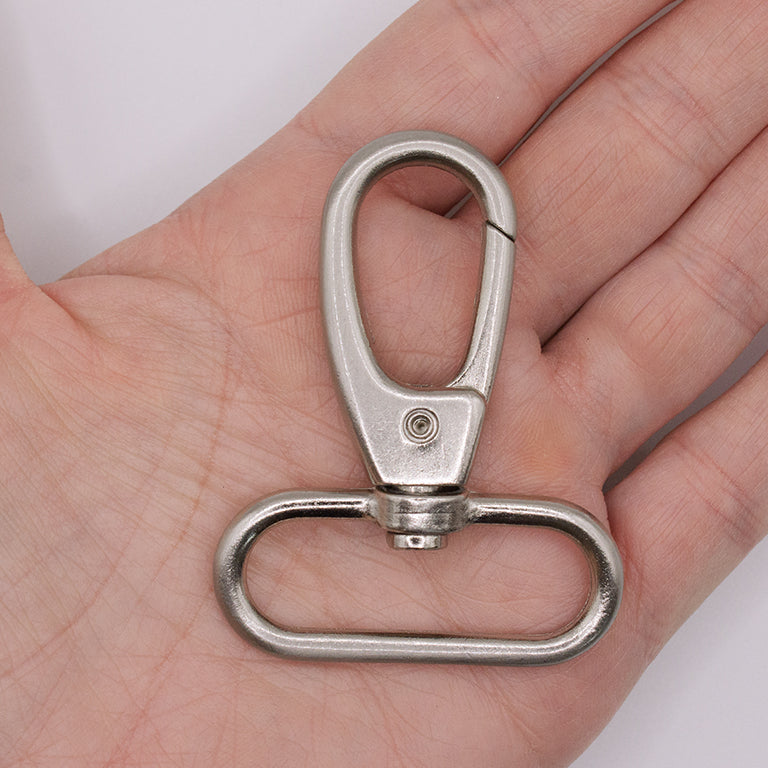 Pack of 2 Matte Silver Tone Oval Ring Swivel Clasps 58x45mm, Take a Strap up to 38mm – Heavy Duty, Multipurpose for DIY Crafts, Bags, Straps, Keychains