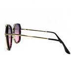 Close-up of the UV400 protection lens on women's sunglasses.