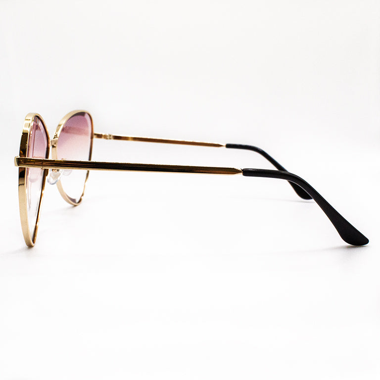 Close-up of retro triangle cat eye sunglasses showcasing UV400 lenses.