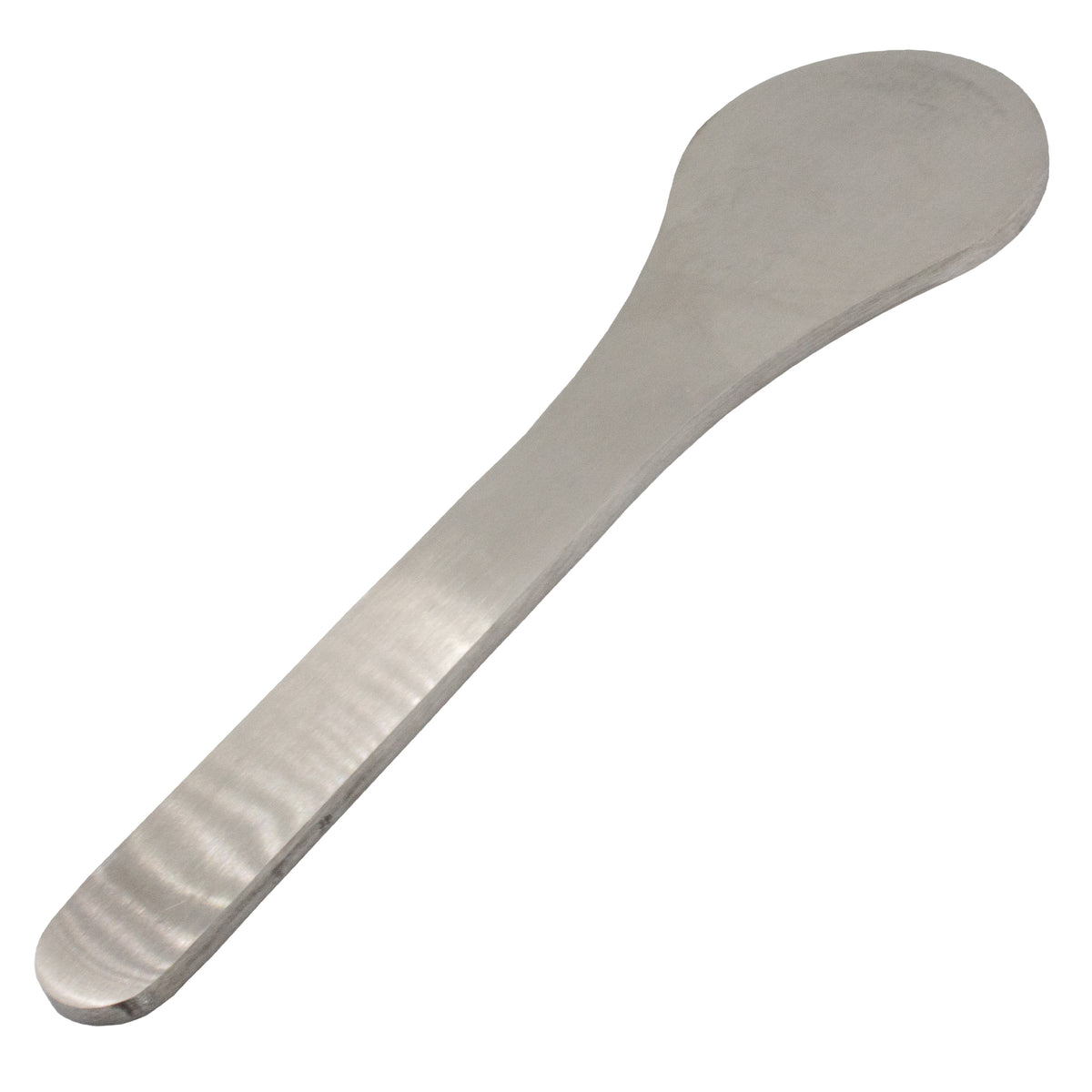 20 x 5.7cm white steel backing plate for leather tools.