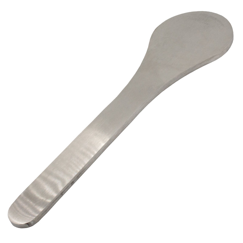 20 x 5.7cm white steel backing plate for leather tools.