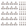 20 sets of gunmetal trouser fasteners displayed on a white background