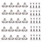 20 sets of gunmetal trouser fasteners displayed on a white background