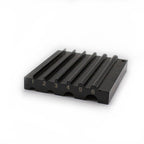 Steel leather edge beveler showing 6mm wide rounded sides.