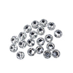 20 clear white acrylic flat back rhinestones in a pack.