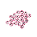 20 pink acrylic flat back rhinestones displayed on a white background.