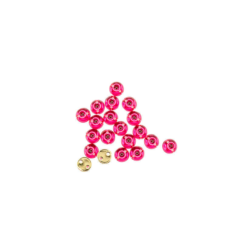 20pcs W-23 6mm Hot Pink 2-Hole Sew-On Acrylic Round Rhinestones