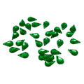 30 emerald green acrylic teardrop rhinestones in a pack