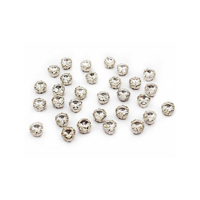 10pcs 14mm Purple Sew-On Pointback Rhinestones