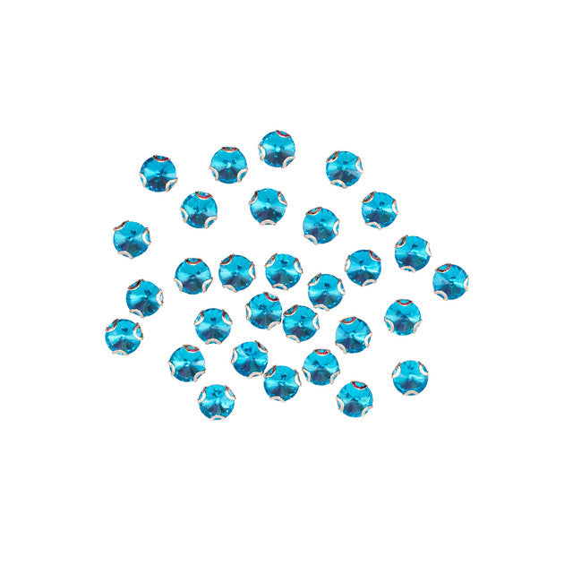 10pcs 14mm Clear Sew-On Pointback Rhinestones