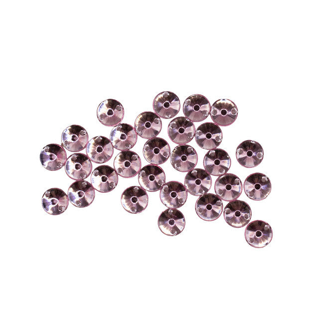 30 Pcs 8mm Light Pink Round Sew-On Rhinestones