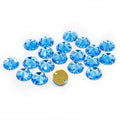 20 Pcs 10mm Sky Blue Round Sew-On Rhinestones