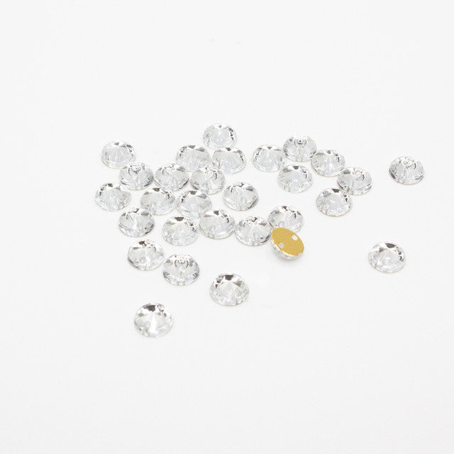 30 Pcs 6mm Clear Round Sew-On Rhinestones
