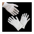 12 pairs of white cotton gloves displayed in packaging