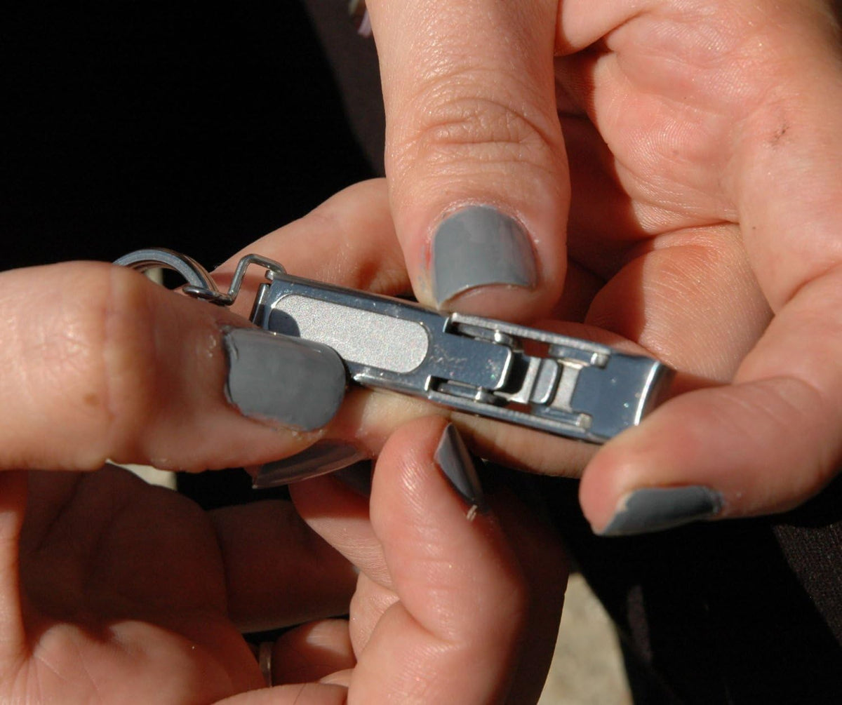 Two nail clippers displayed side by side on a white background.