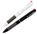 Soft Gel Grip 3-Colour Ballpoint Pen in blue, black, and red.