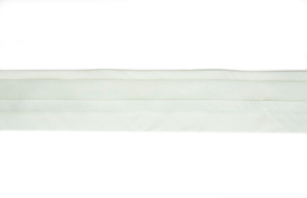 Close-up of the classic white tailor waist band showing texture.