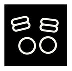 Close-up of white nylon coated metal lingerie rings
