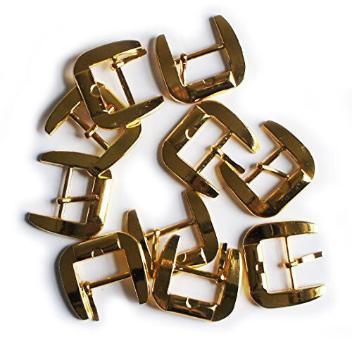 H6303 Metal 28mm Shoe Buckle - 5 pairs (Gold Tone)