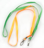 Close-up of a nylon neck clip strap showing the clip mechanism.