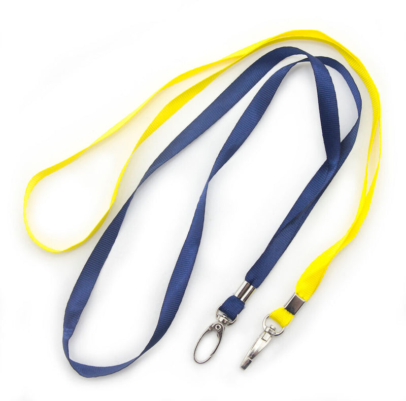 Two nylon neck clip straps for ID badges displayed together.