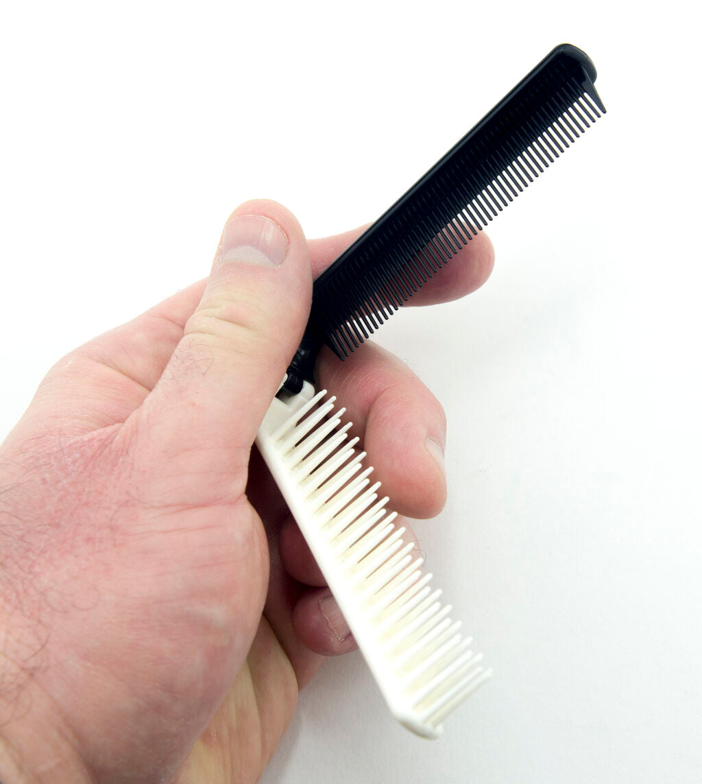 Pack of 2 travel hair brushes and combs displayed