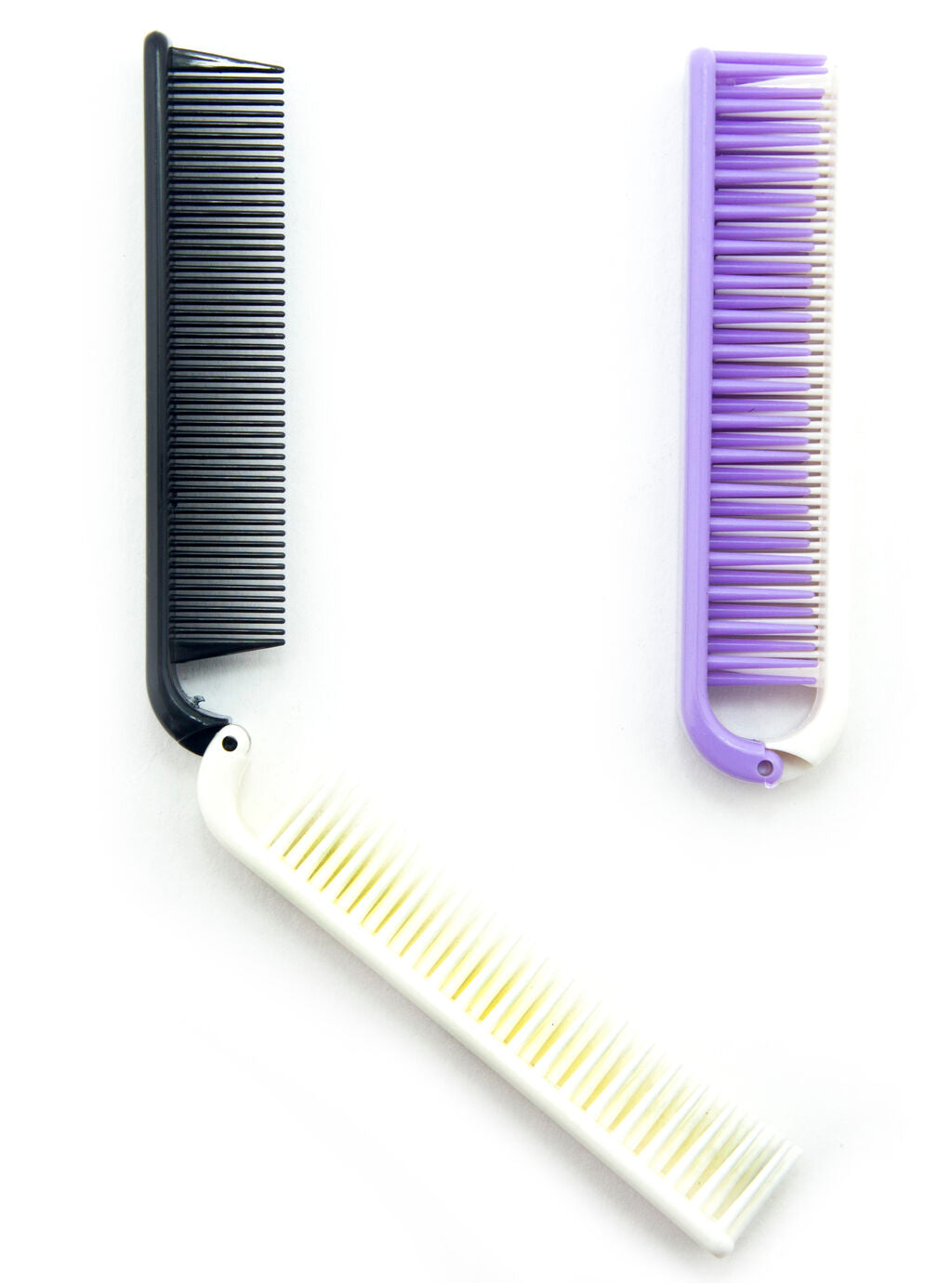 Small travel folding hair brush in dual colours