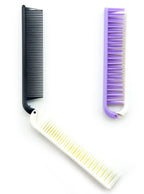 Small travel folding hair brush in dual colours