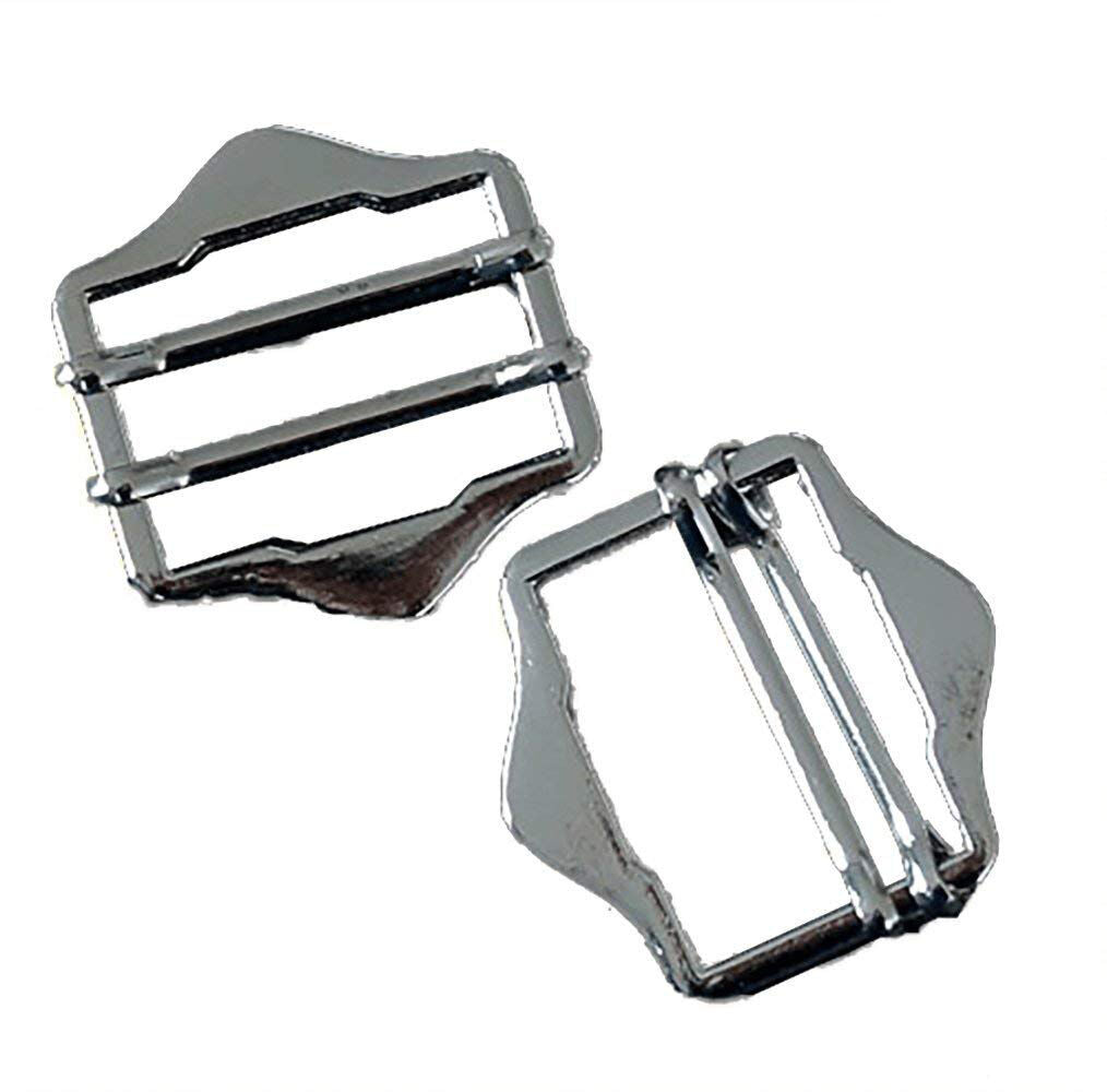 Silver tone shoe handbag buckle size 2.5 displayed on a white background
