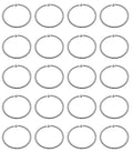 Three 4.1 inch nickel-plated steel binding O rings for book binding.