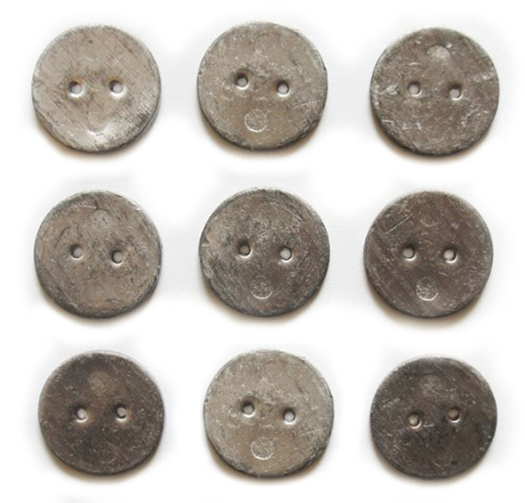 Pack of 15 lead weights, each 28mm in diameter for crafting.
