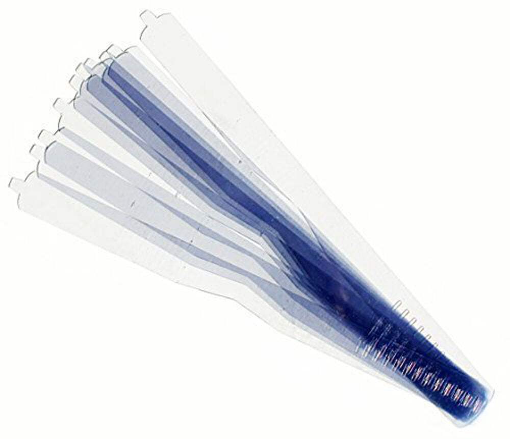Pack of 10 adjustable shirt collar supports in clear packaging.
