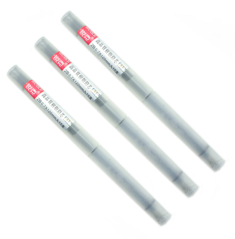 Three tubes of Extra Dark 2B automatic pencil lead refills
