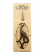 Close-up of the fine point of the stork embroidery scissors.