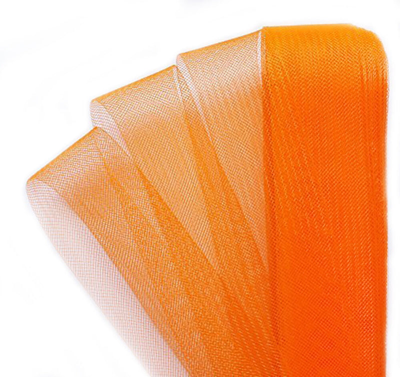 Orange nylon crin trim displayed on a white background