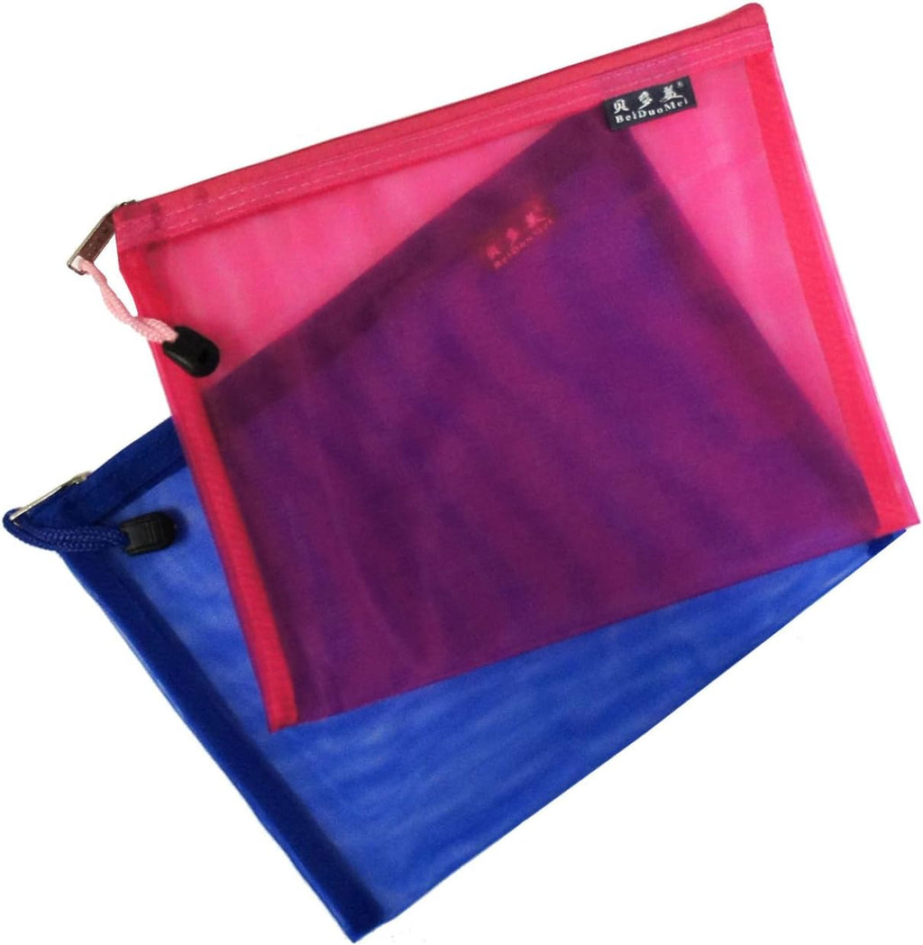 Close-up of the breathable mesh material of the folder bag.