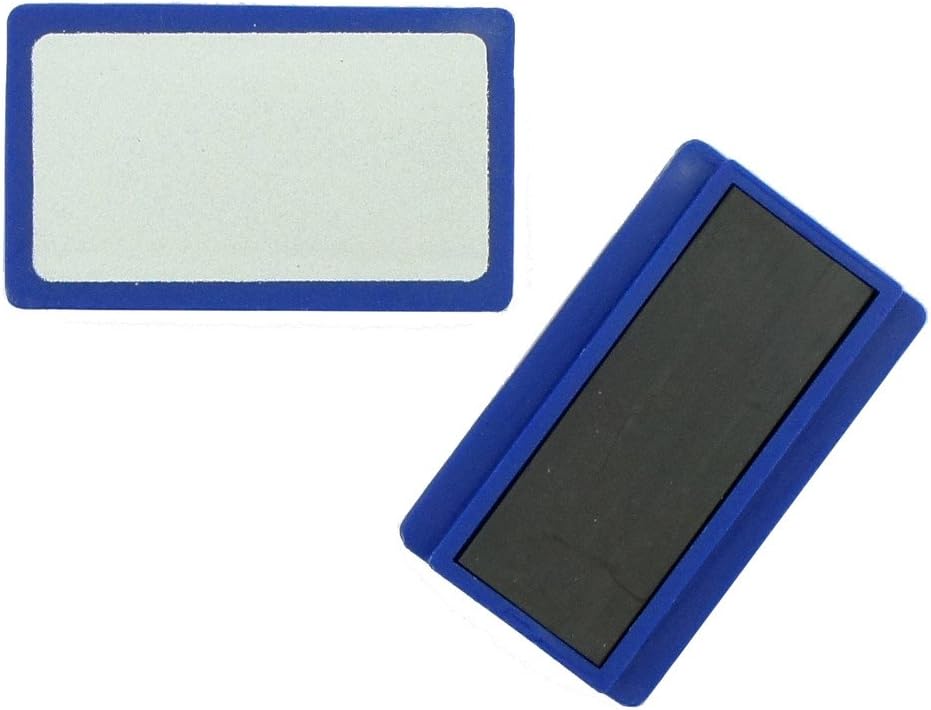 Magnetic Badge RBD Blue Strong Write On Name Holder Plate 50x30 mm - Pack of 8