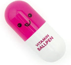 Retractable Pen Small Pocket Vitamin Ballpen Pink - Pack of 2