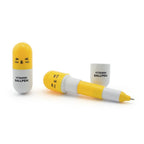 Retractable Pen Small Pocket Vitamin Ballpen Yellow - Pack of 2